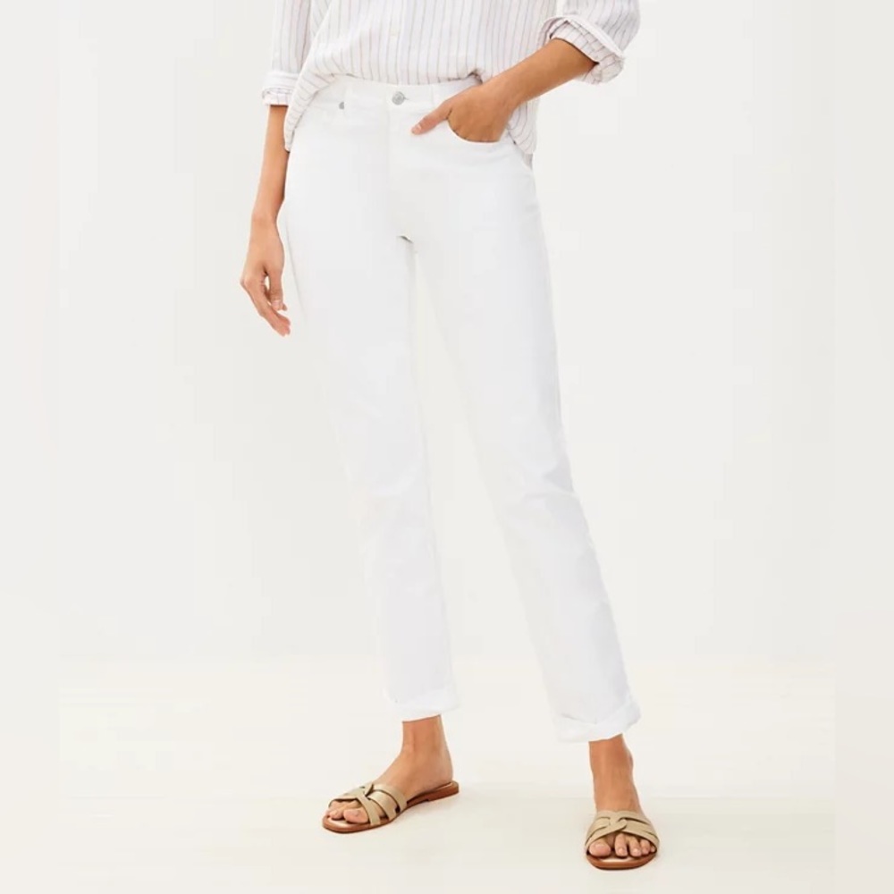LOFT White Girlfriend Jeans